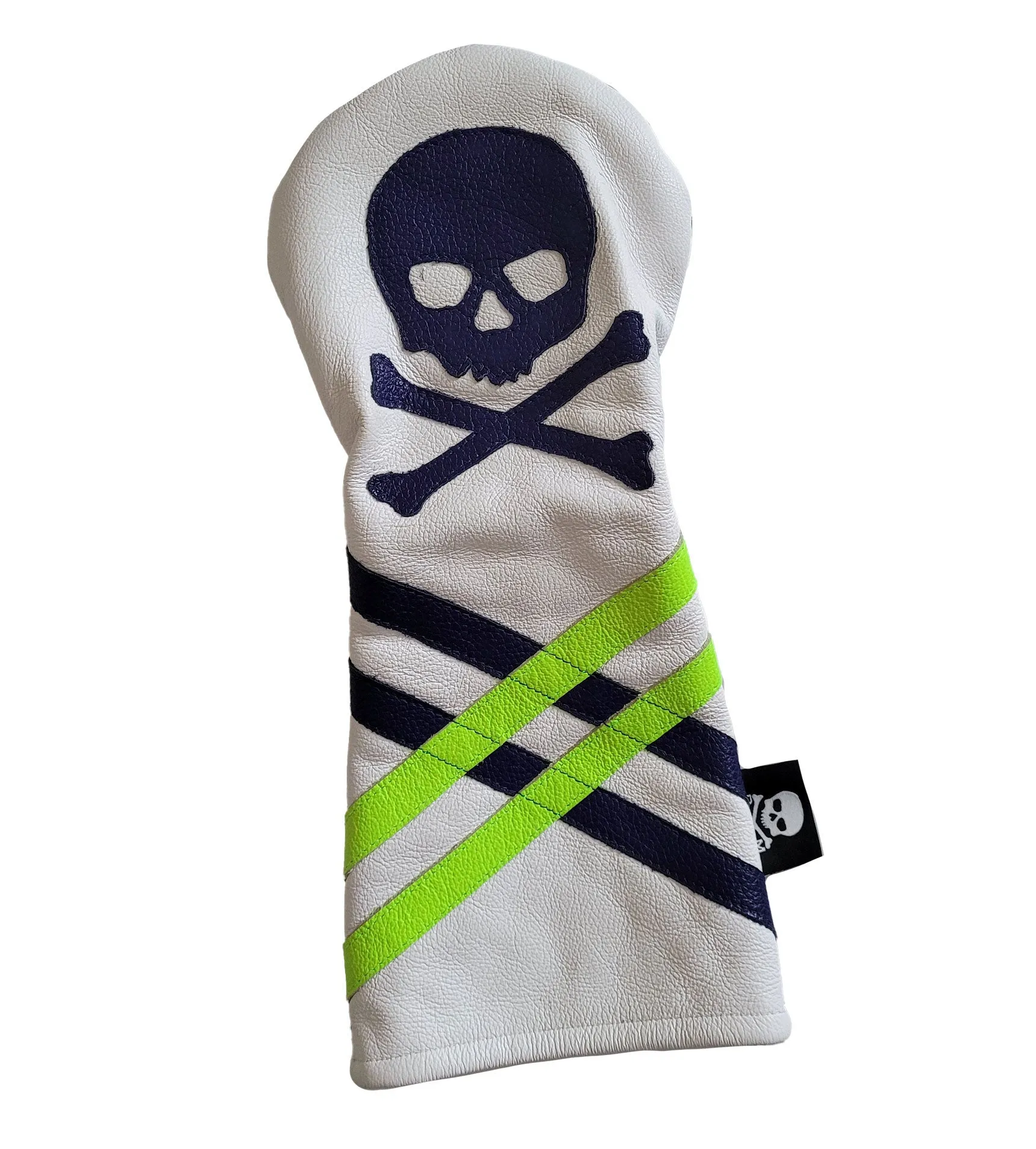 One-Of-A-Kind! Blue & Neon Skull & Bones Striped Driver Cover