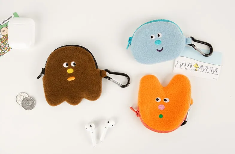 Orange Brown Blue Airpods Pouches Cute Characters Purses Handbags Soft Wallets Earphone Accessories Coins Travel