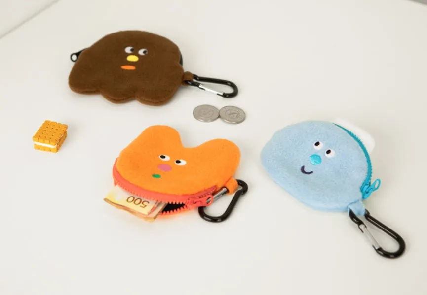 Orange Brown Blue Airpods Pouches Cute Characters Purses Handbags Soft Wallets Earphone Accessories Coins Travel