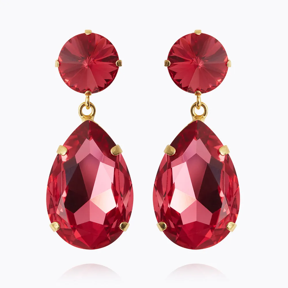 Perfect Drop Earrings / Mulberry Red