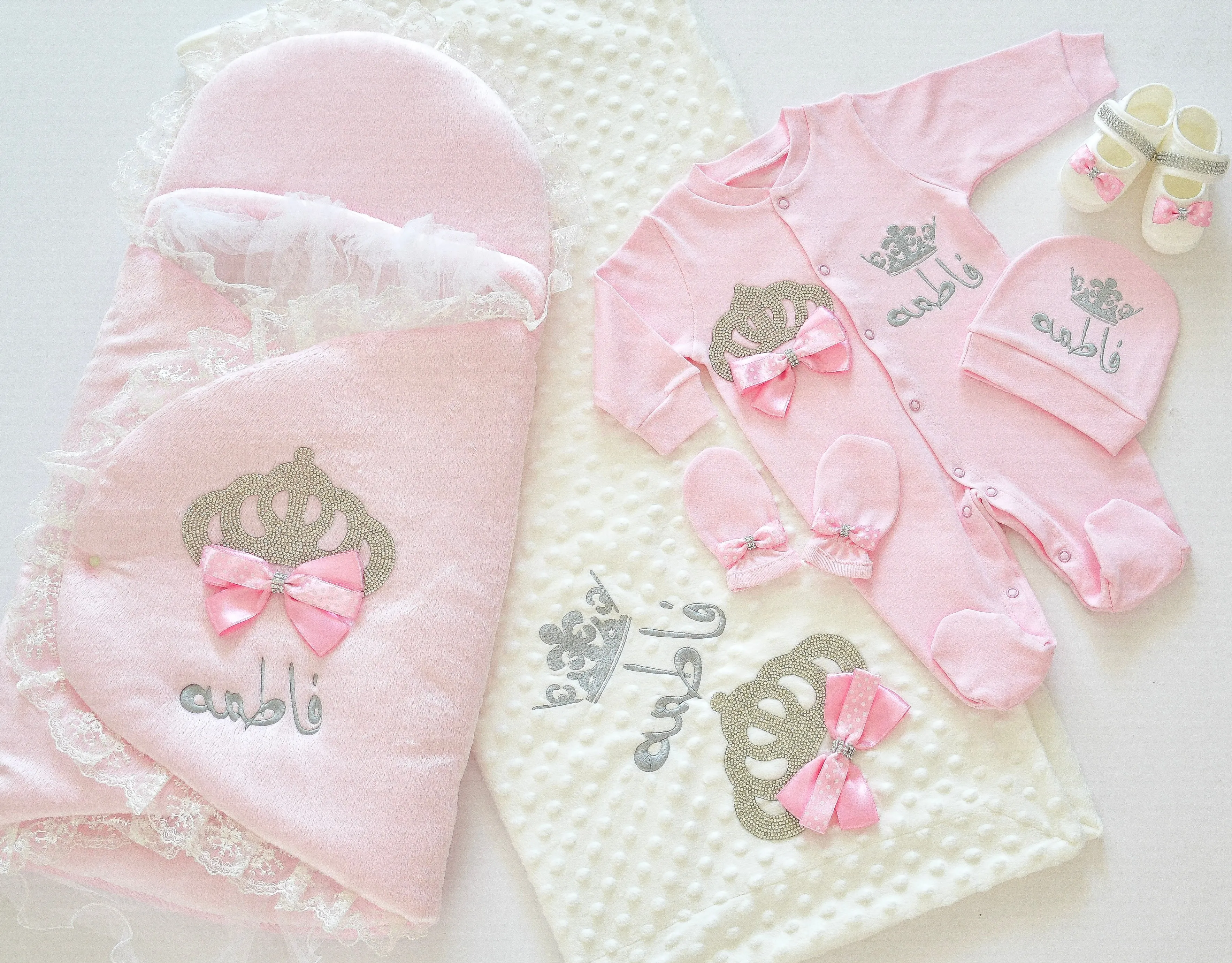 Personalised Welcome Home Newborn Baby Girl Set