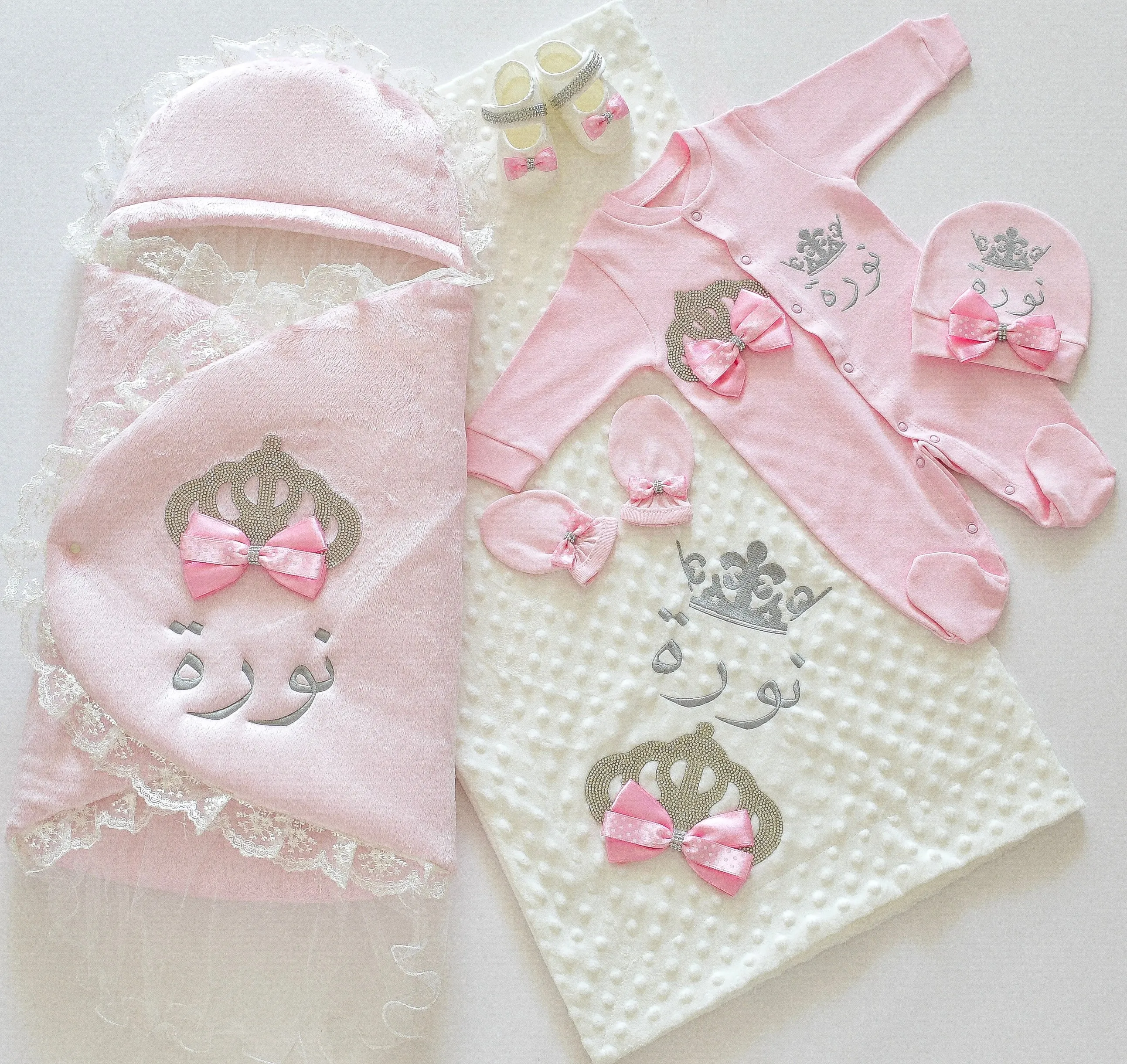 Personalised Welcome Home Newborn Baby Girl Set