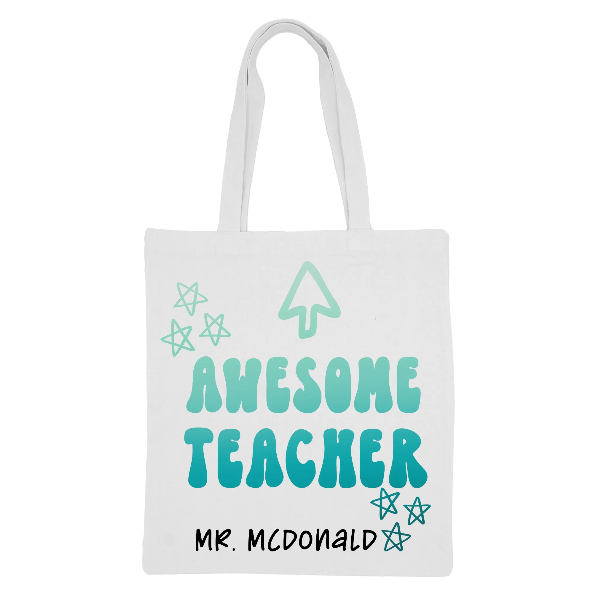 Personalized Teacher Canvas Tote Bag - Awesome Teacher