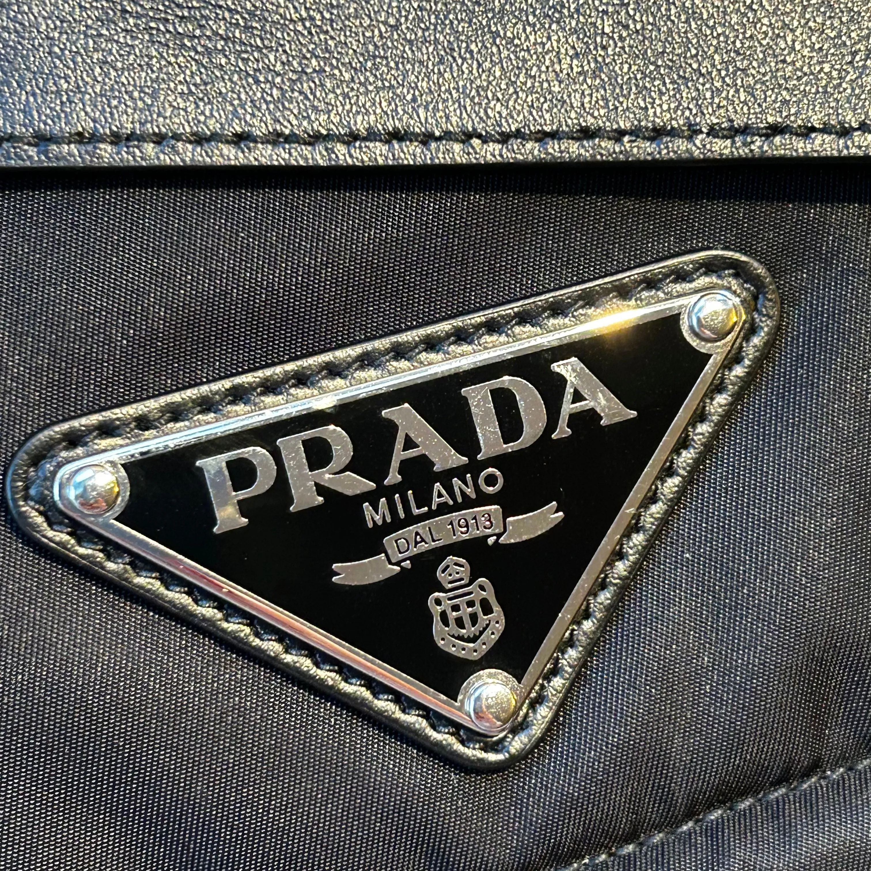 Prada 2100 Black re-Nylon Large Messenger Bag