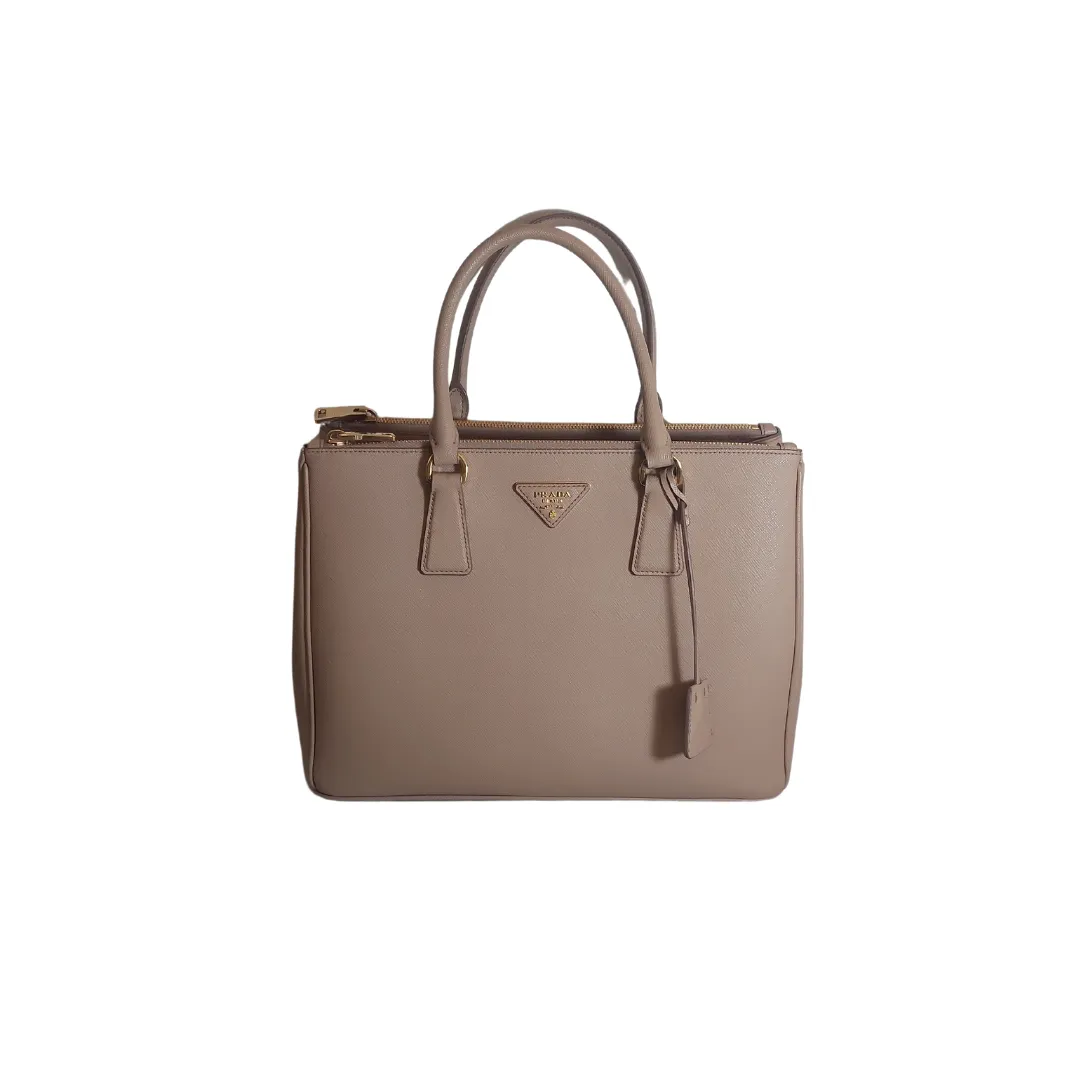 Prada Beige Leather Galleria Tote Bag | Like New |