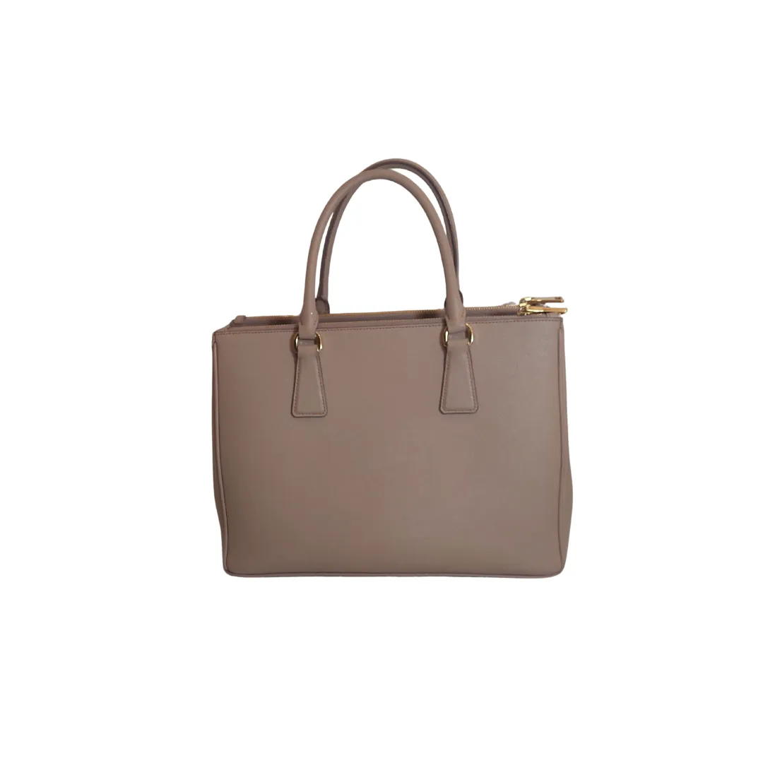 Prada Beige Leather Galleria Tote Bag | Like New |