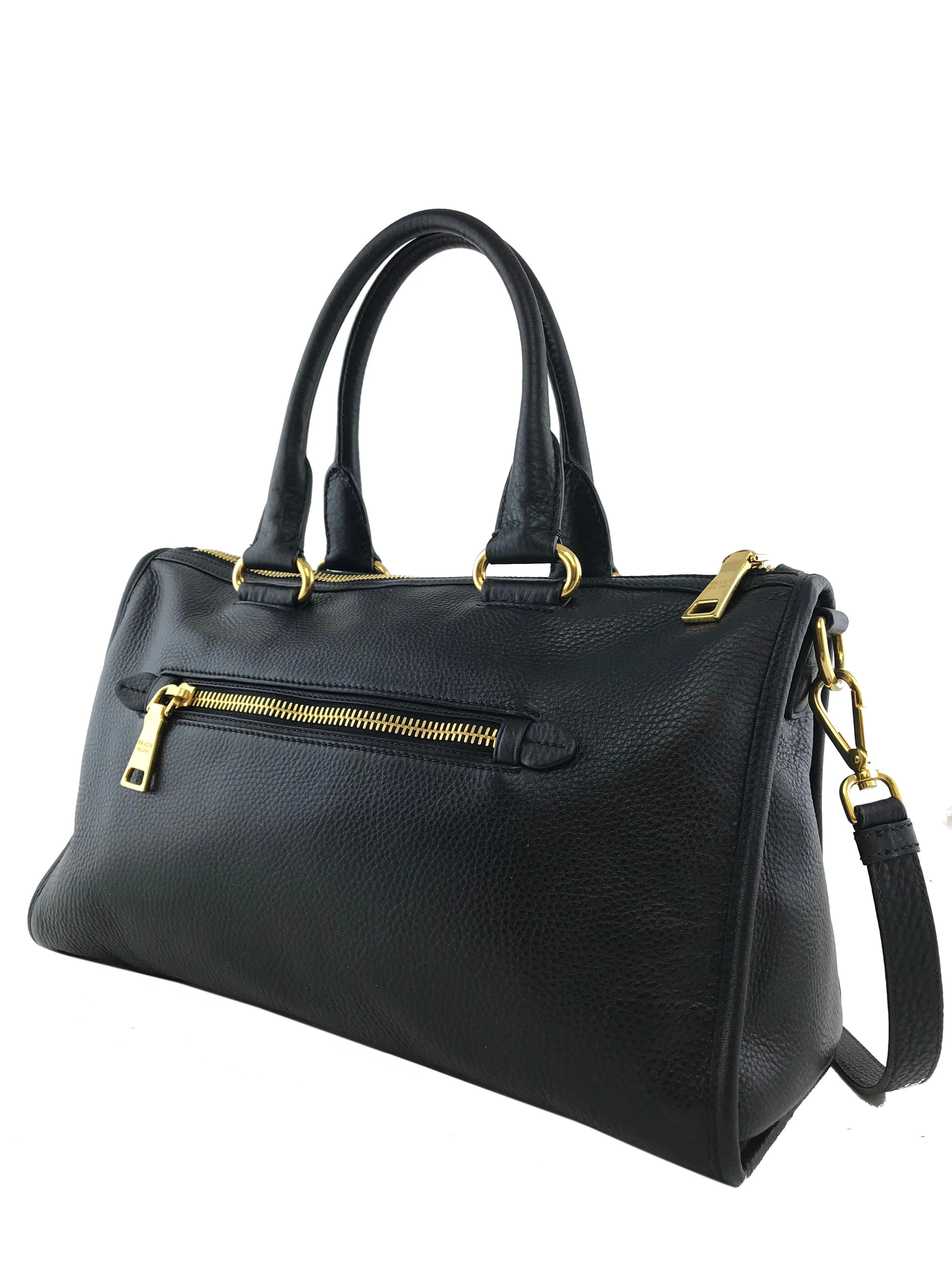 Prada Vitello Daino Convertible Medium Satchel Bag