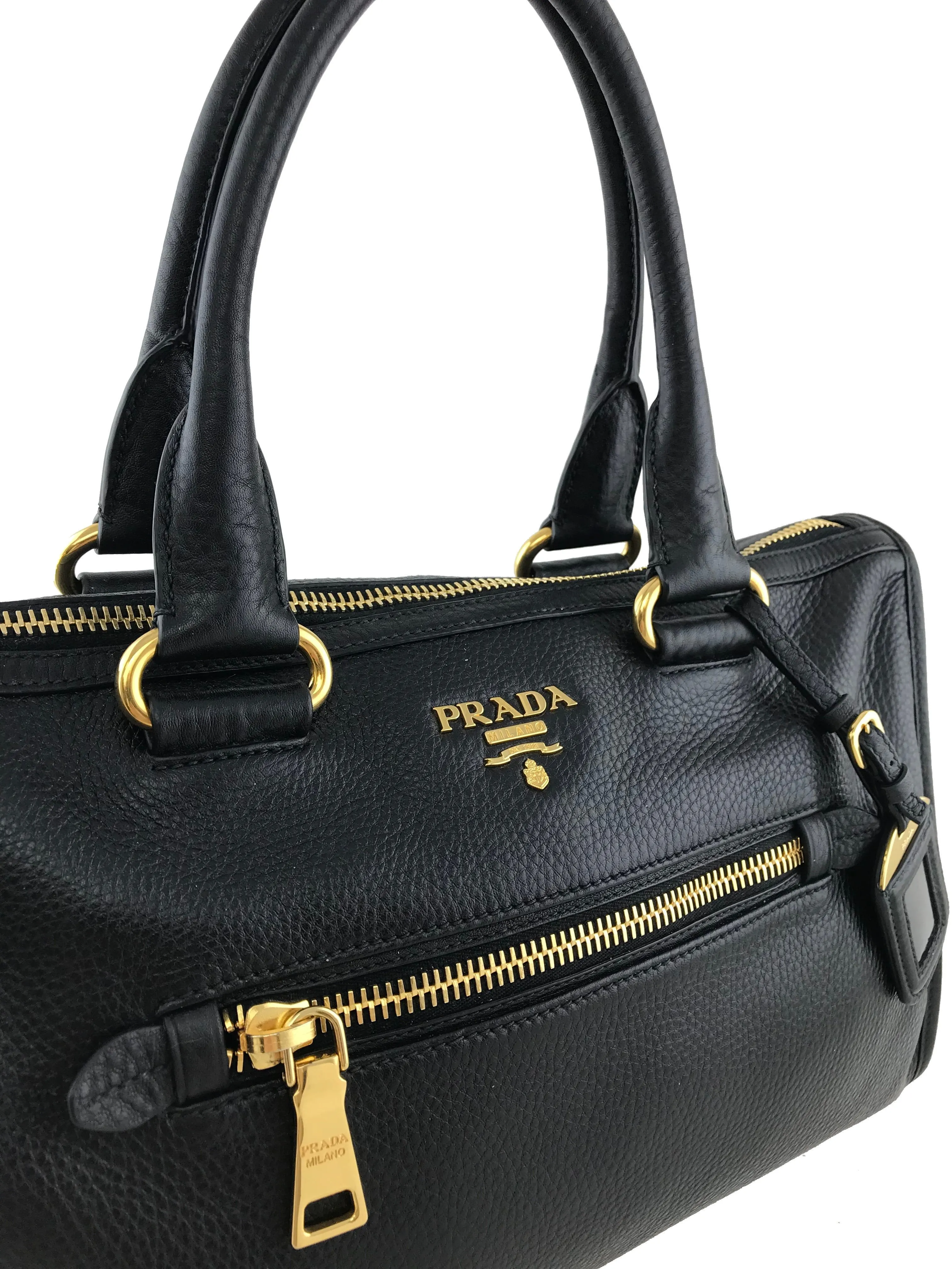 Prada Vitello Daino Convertible Medium Satchel Bag