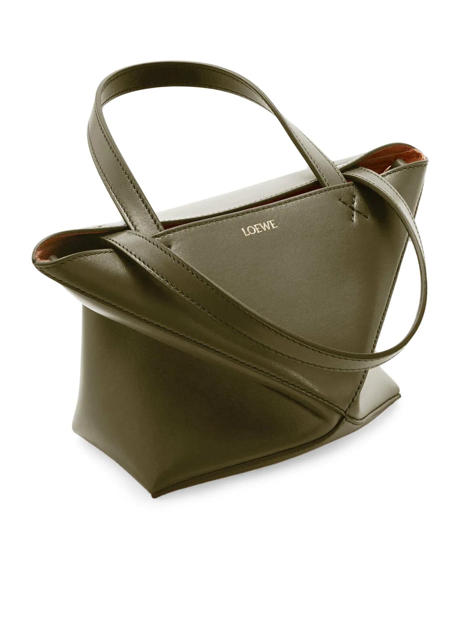 Puzzle Fold Tote mini bag in shiny calfskin