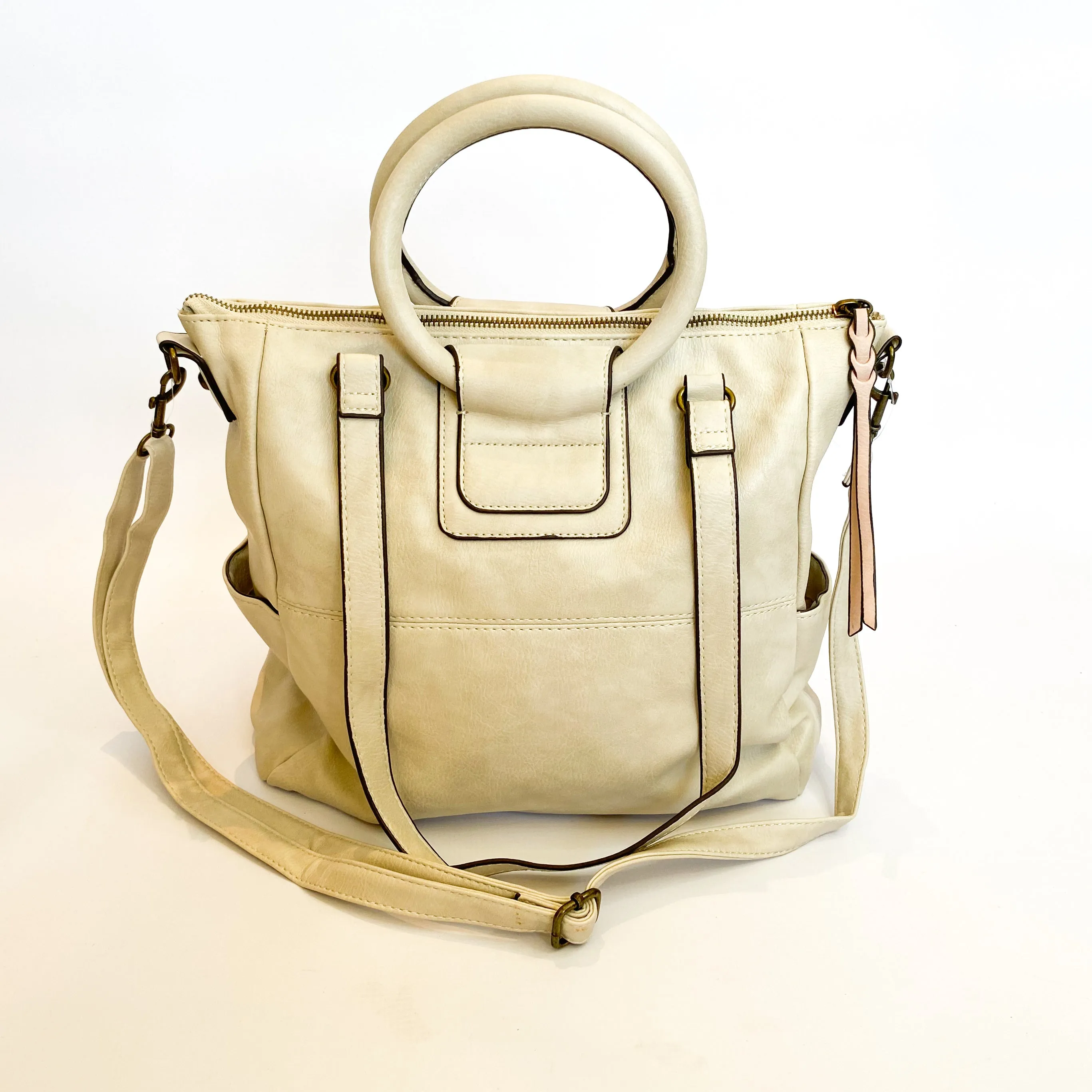 Queue beige structured bag