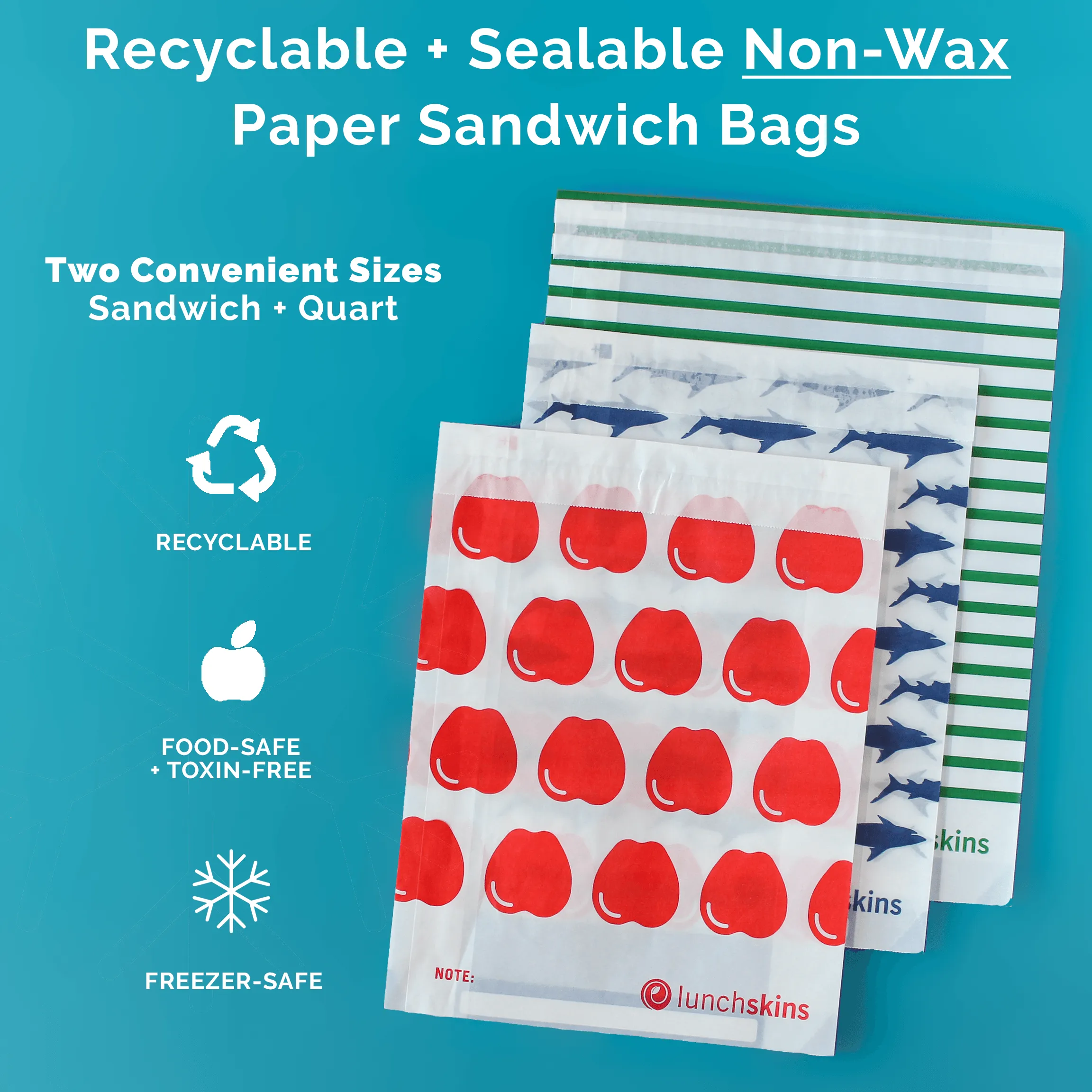 Recyclable Sandwich Bags Apple 50 Count