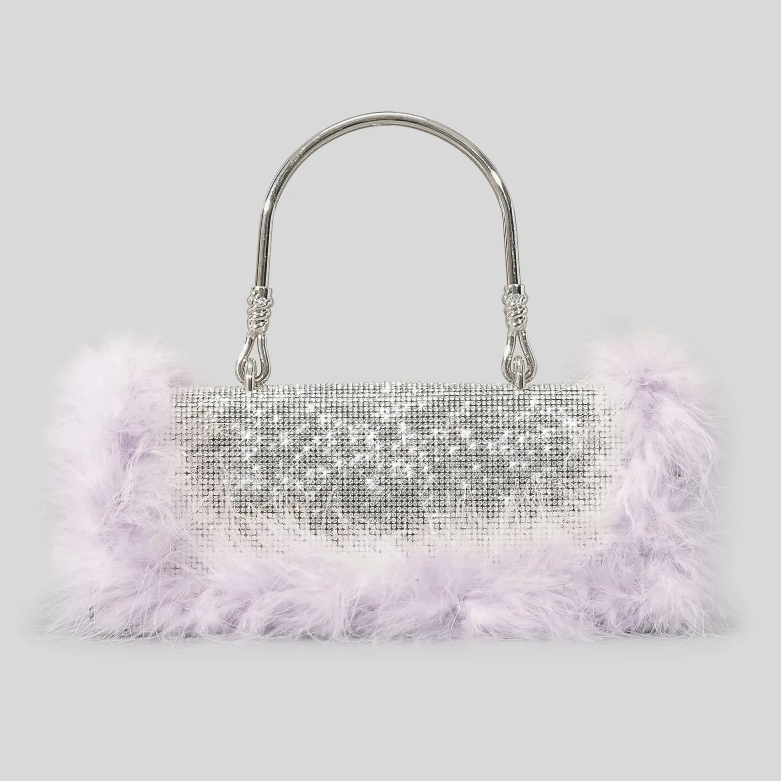 Rhinestone Evening Bag with  Feather Details