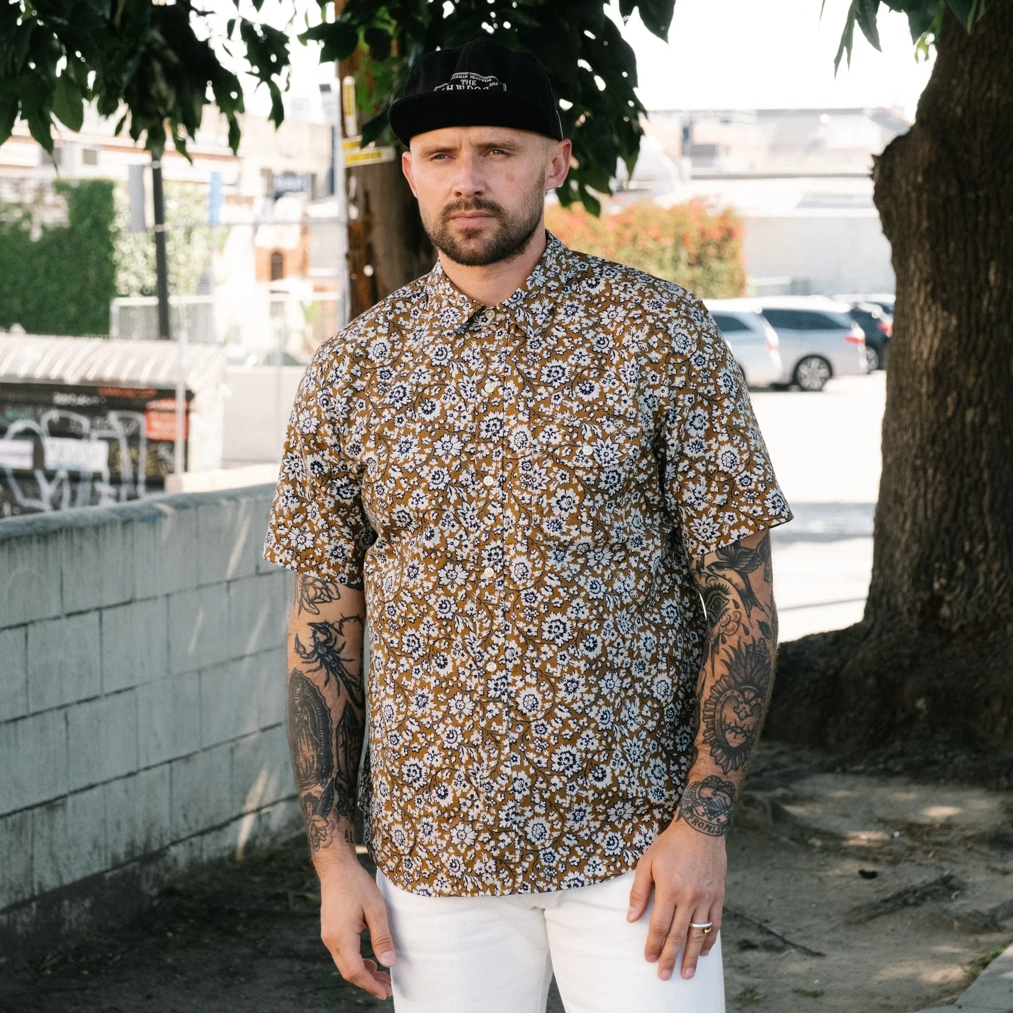 Rogue Territory Maker Shirt Gold Floral FINAL SALE