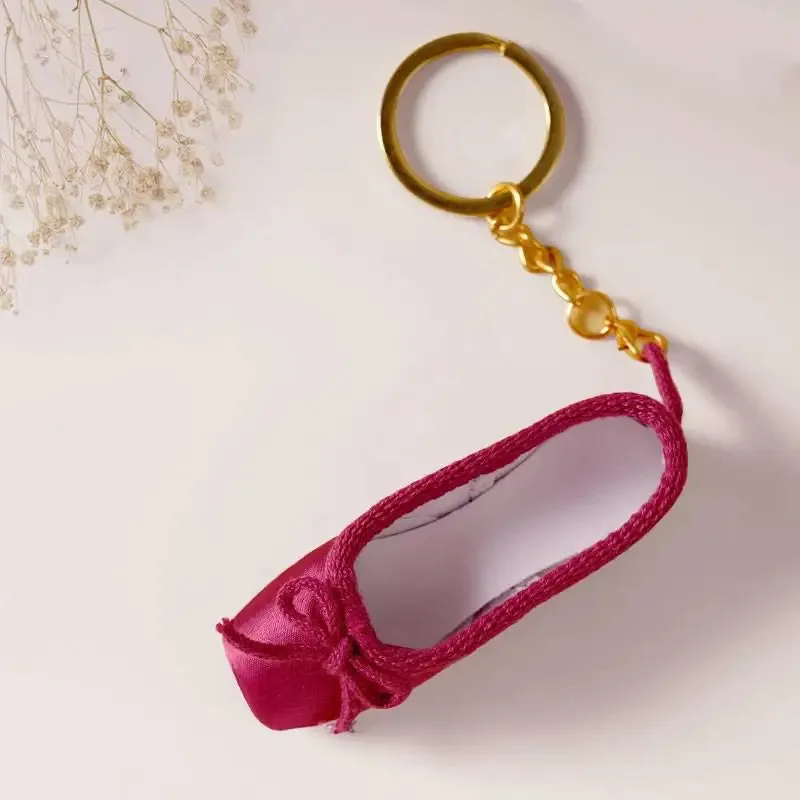 Satin Pointe Shoe Key Chain