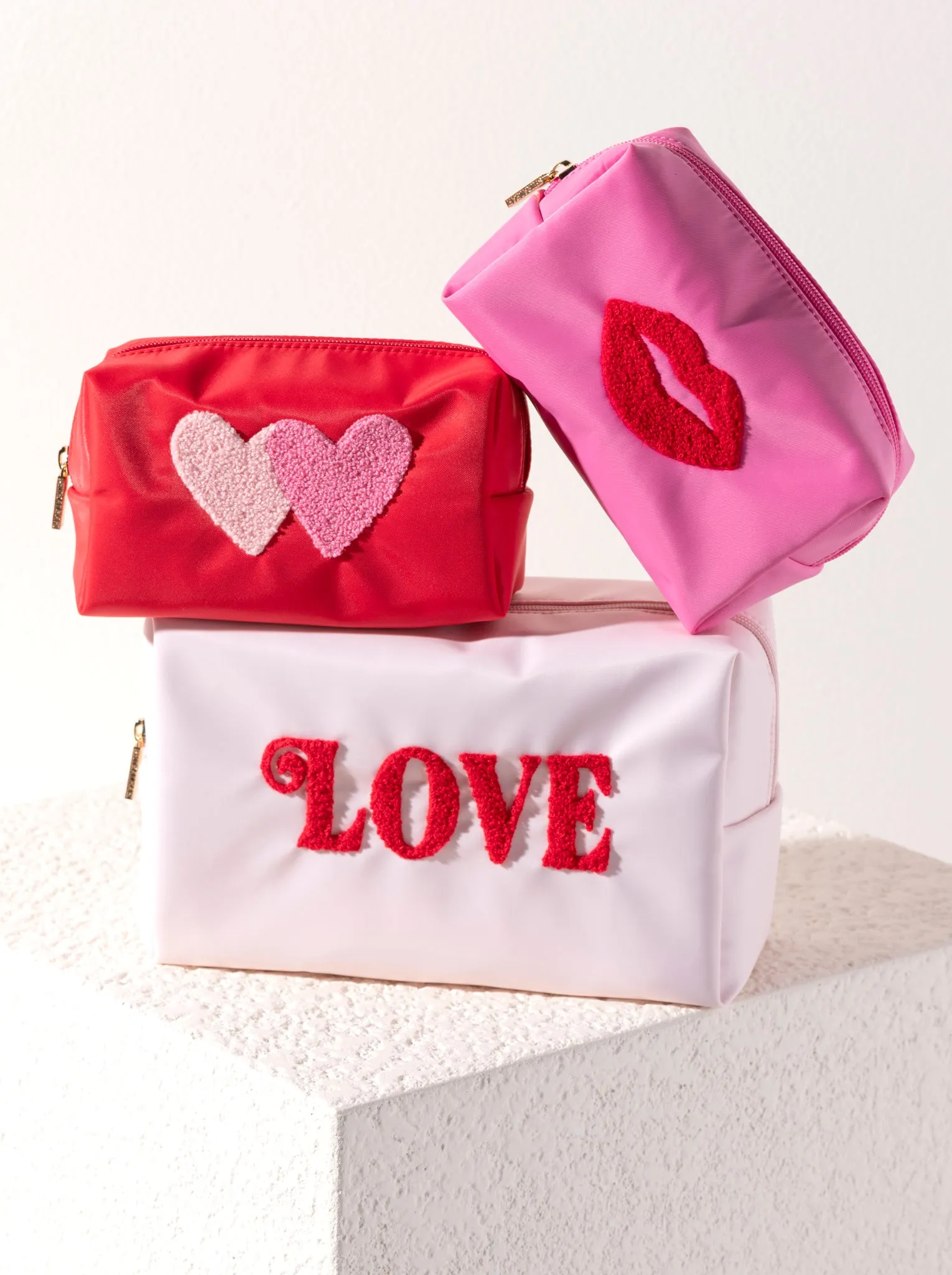 Shiraleah Cara "Love" Cosmetic Pouch, Blush