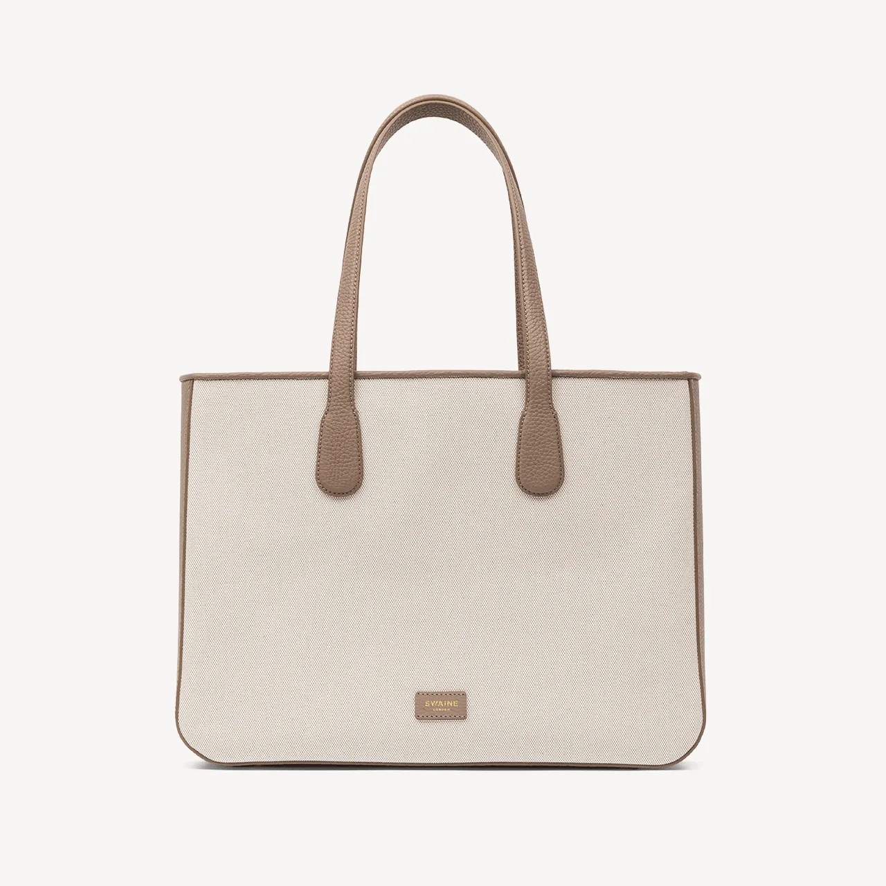 Shopper - Taupe Pebble & Beige Canvas