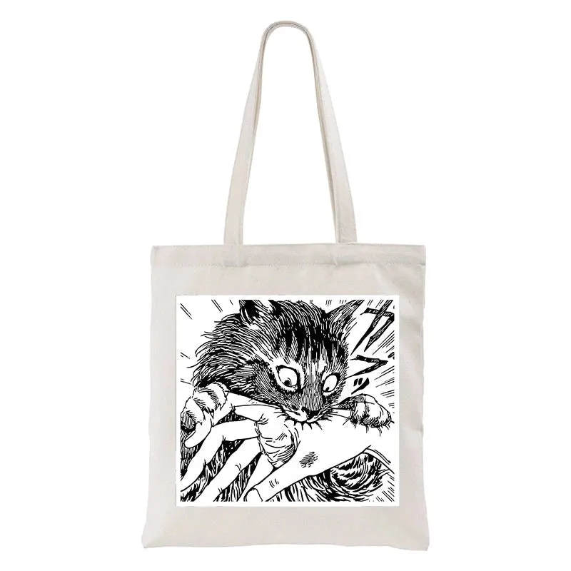 Tokyo-Tiger Creepy Cat Anime Horror Anteater Tote Bag