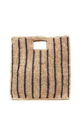 Veneta Bag in Natural with Navy Stripe